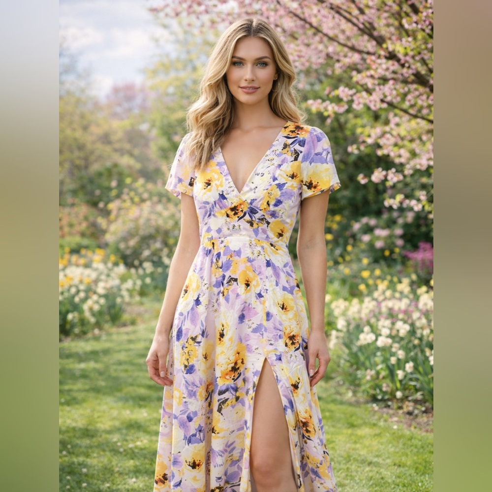 Cottagecore Yumi Kim Spring Floral Maxi Dress Small